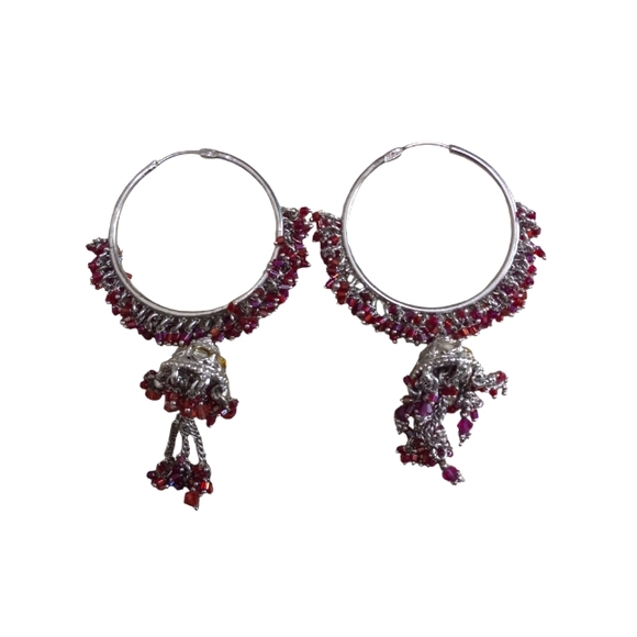 3 sets of exotic India Art Azure Polki Post Earrings with Cut Glass - Picture 1 of 6